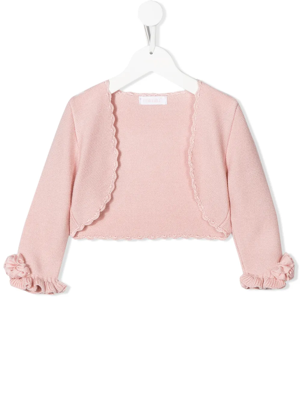 MIMILÙ RUFFLE CUFF SCALLOPED CARDIGAN