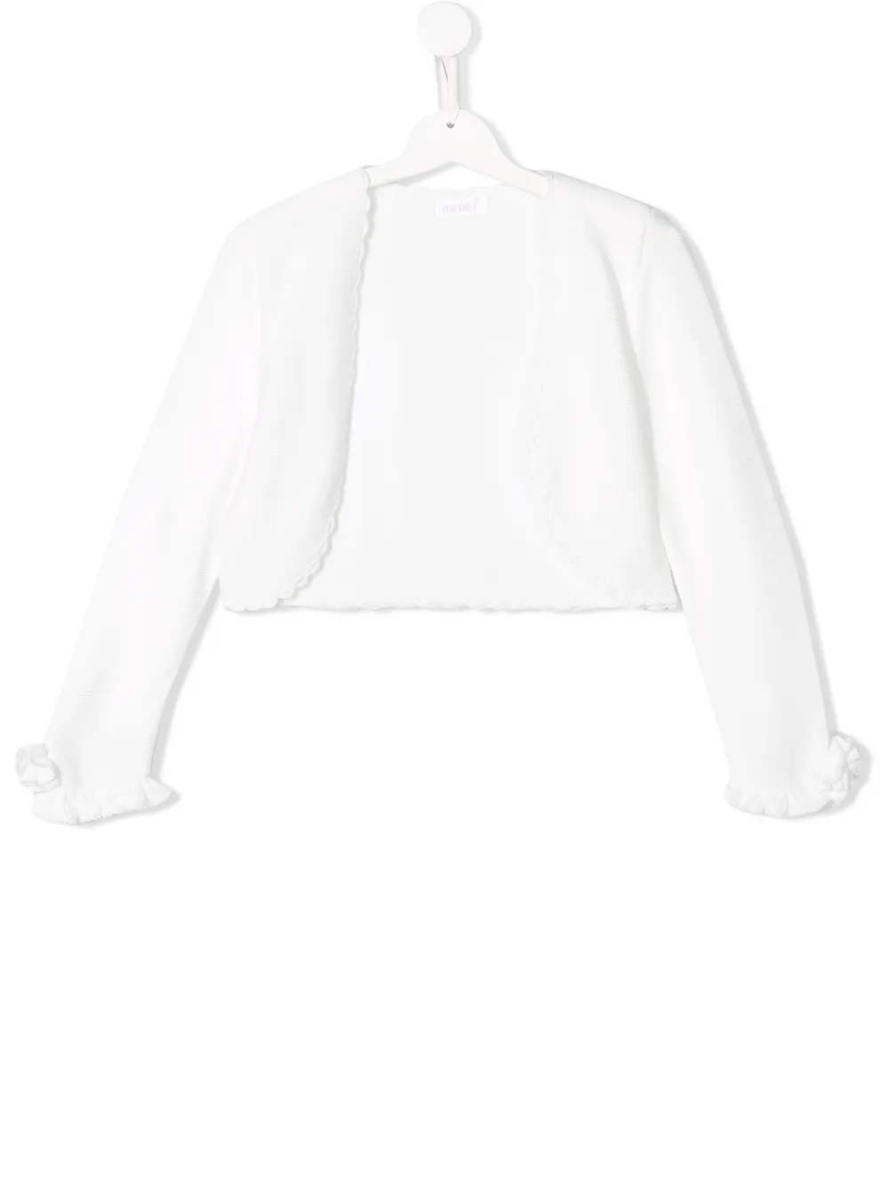 

Mimilù ruffled cuff scalloped cardigan - White