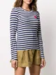 Comme Des Garçons Play striped logo patch top