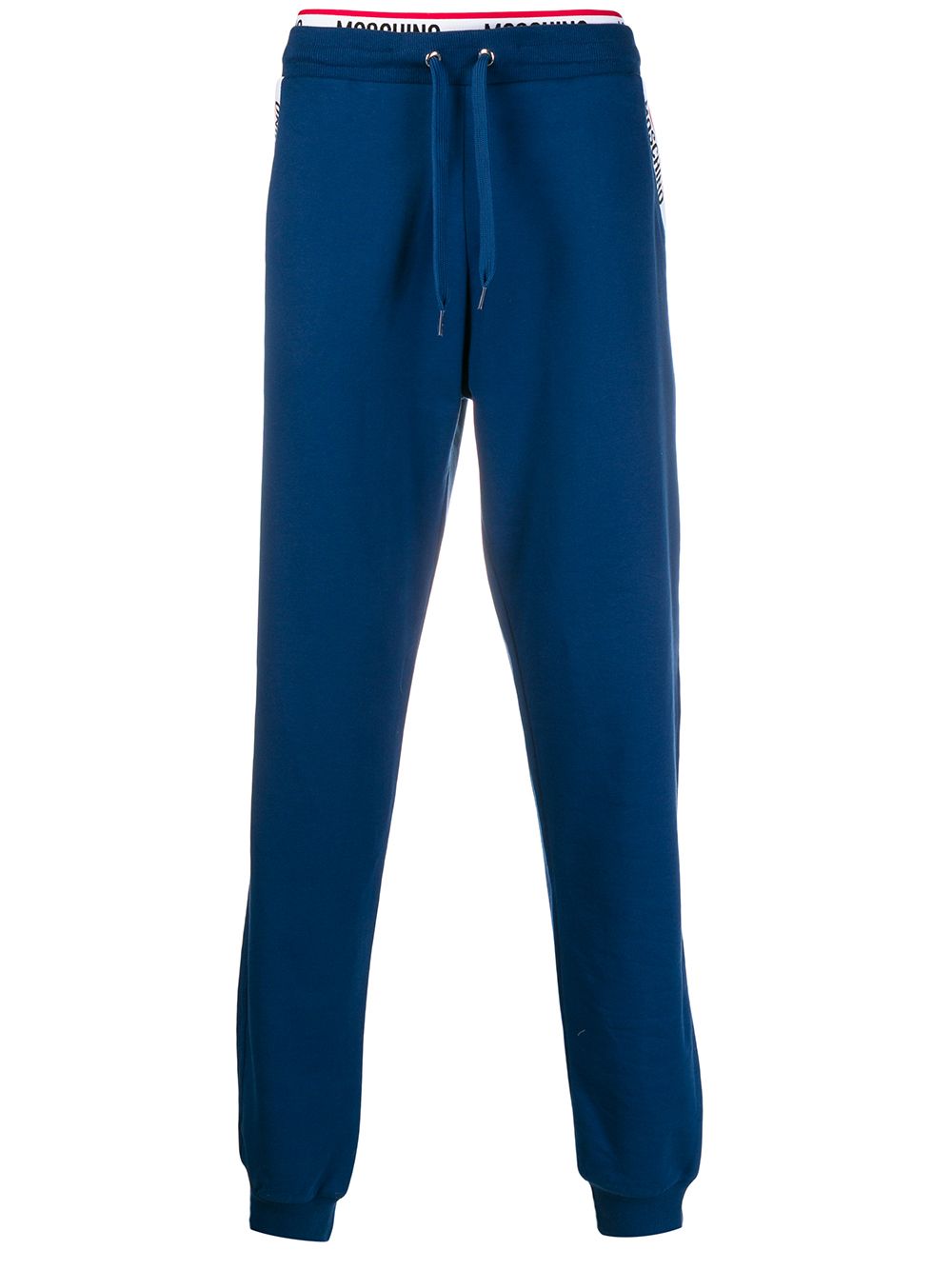 Moschino Logo Tape Track Pants In Blue