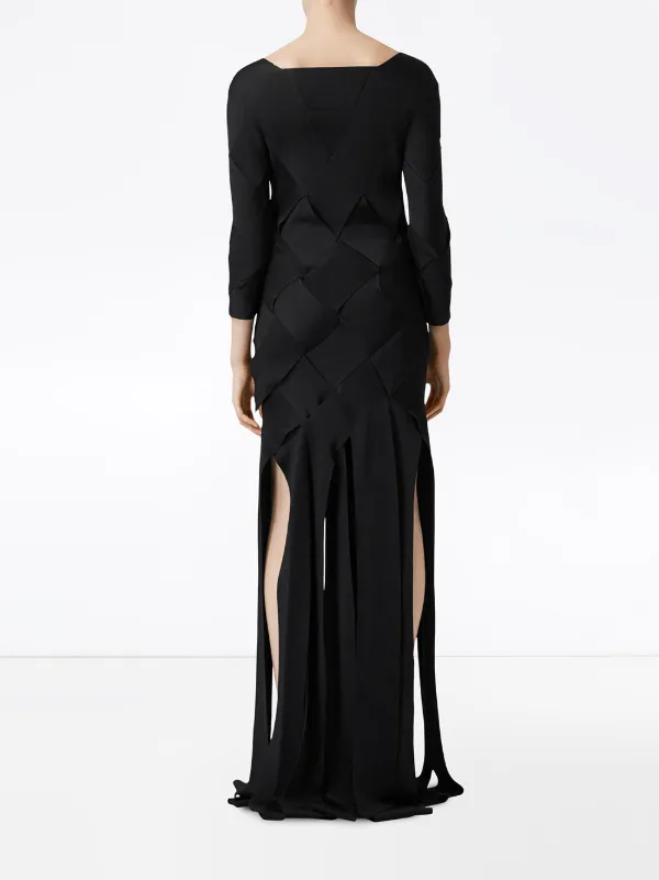 Burberry Woven Panel Evening Dress | Black | FARFETCH BH