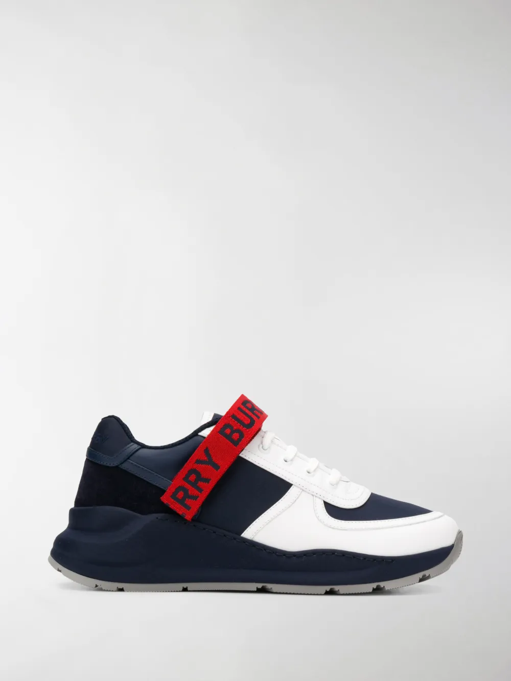 BURBERRY LOGO DETAIL LEATHER AND SUEDE SNEAKERS,802407814806480