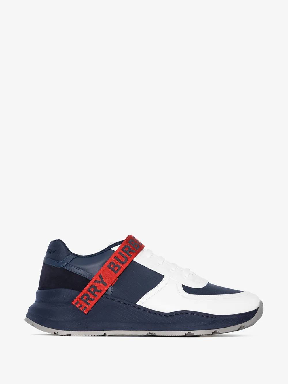 BURBERRY BURBERRY LOGO DETAIL LEATHER AND SUEDE SNEAKERS,802407814806480