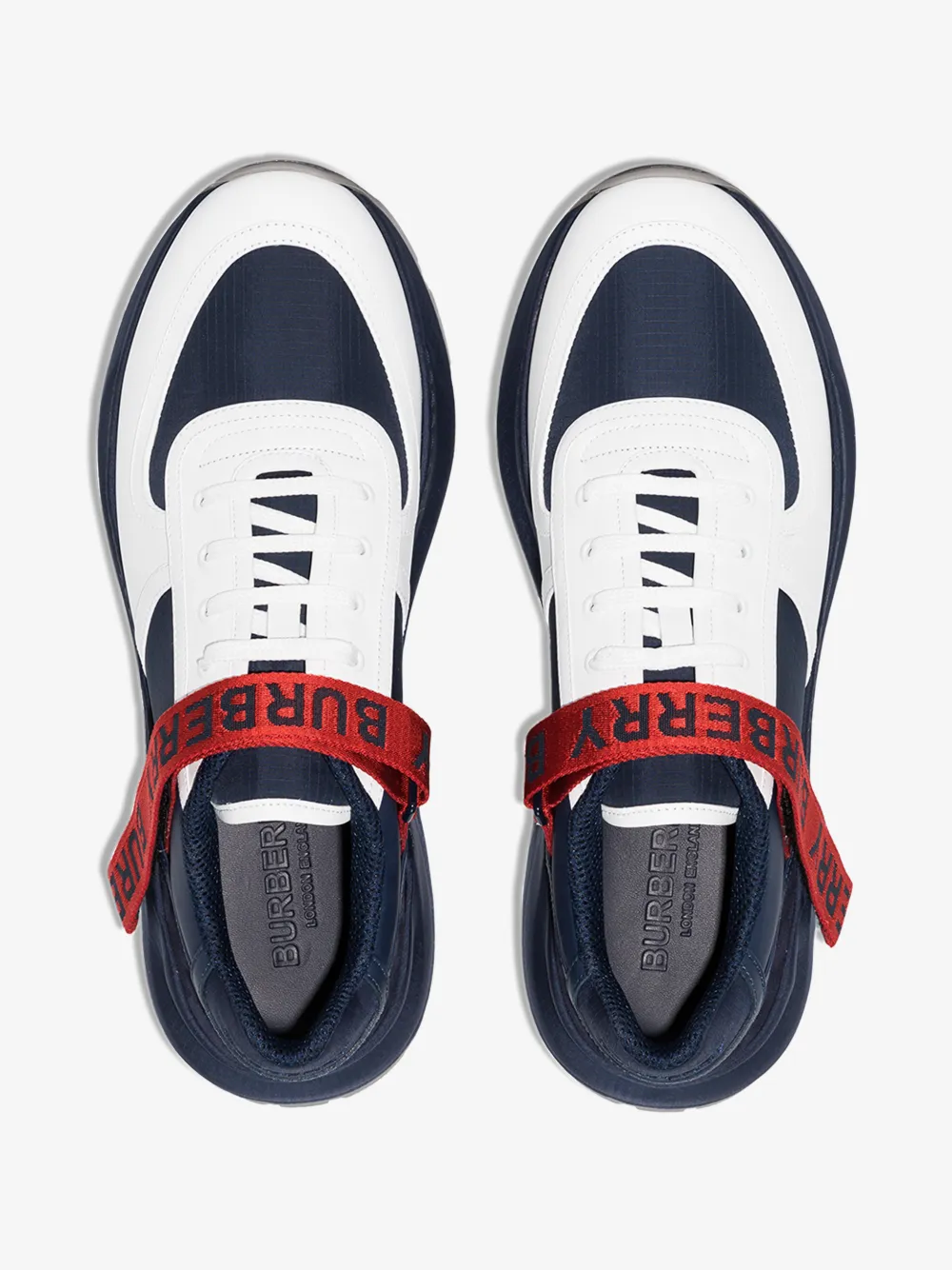 BURBERRY BURBERRY LOGO DETAIL LEATHER AND SUEDE SNEAKERS,802407814806480