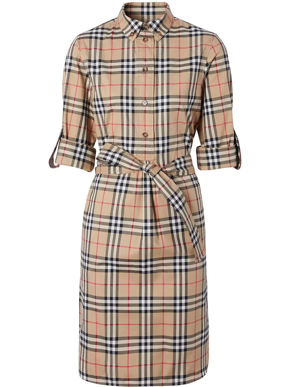 burberry robe-chemise vintage check - marron