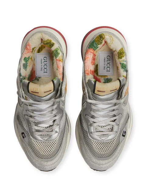 Sneakers glitterate Ultrapace Gucci, argento - The Corner