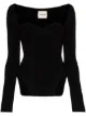 Image 1 of KHAITE Maddy ribbed sweetheart neckline top