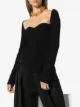 KHAITE Maddy ribbed sweetheart neckline top