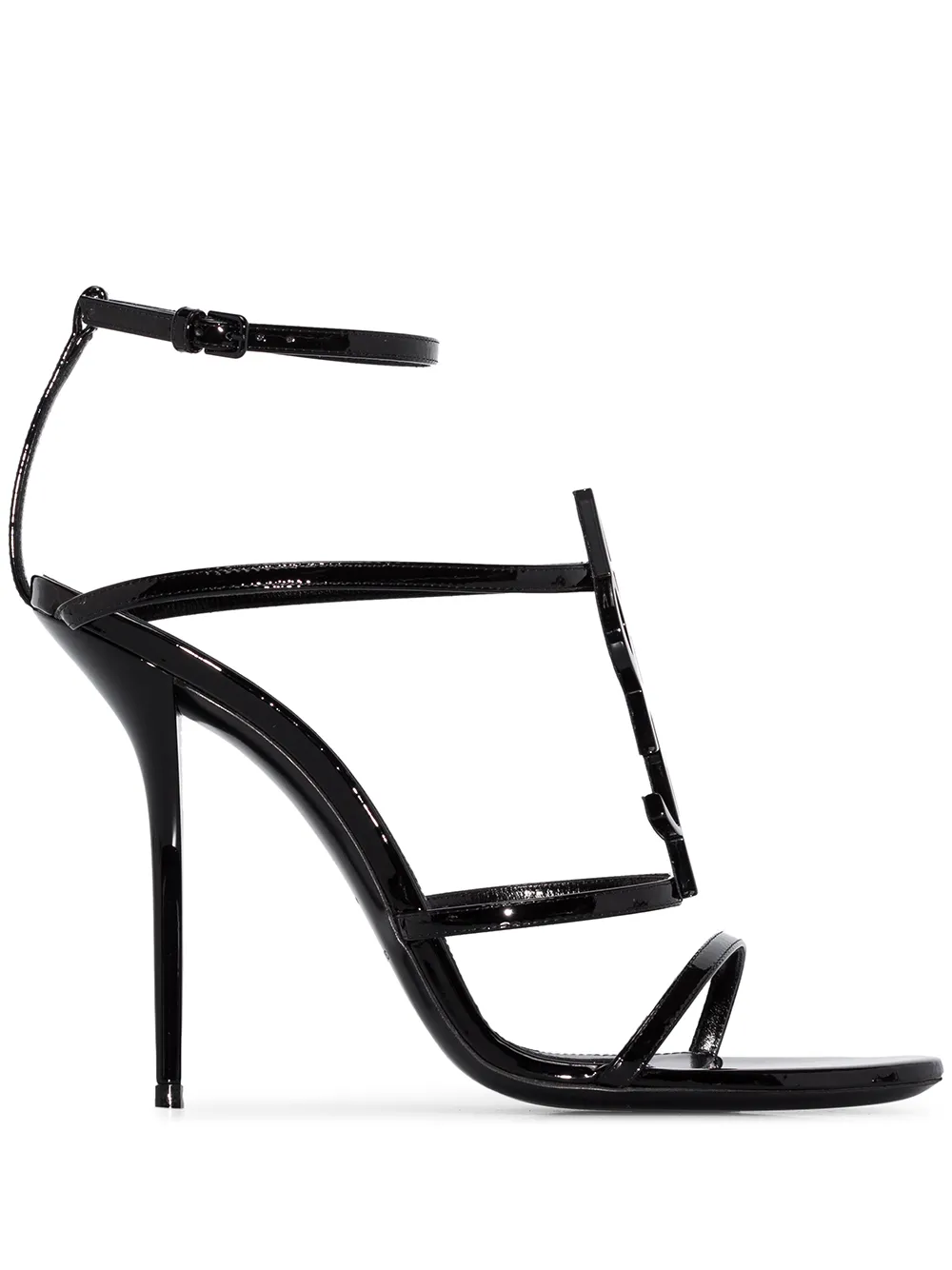 SAINT LAURENT CASSANDRA LOGO PLAQUE 110MM SANDALS