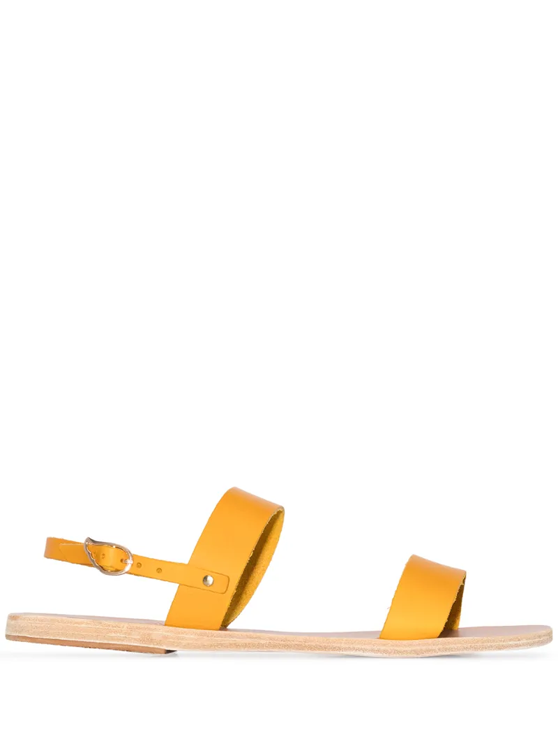 ANCIENT GREEK SANDALS YELLOW CLIO 皮质平底凉鞋