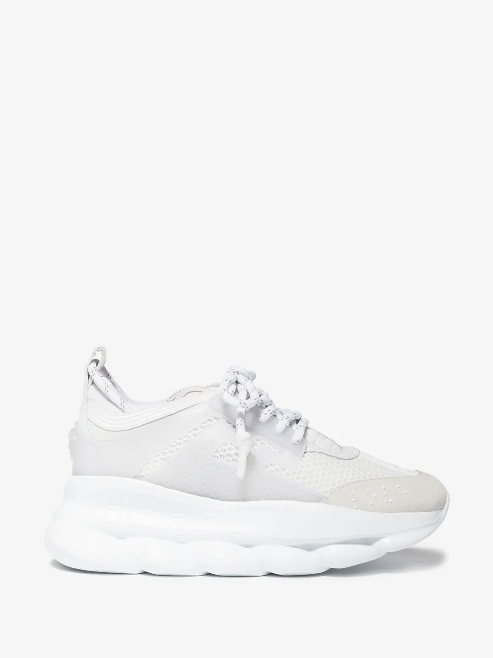 VERSACE WHITE CHAIN REACTION MESH SNEAKERS,DSR705GD7CTG14807314