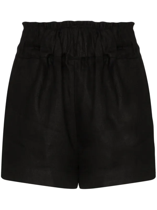 black linen shorts