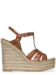 Image 1 of Saint Laurent T-strap 85mm espadrille wedge sandals