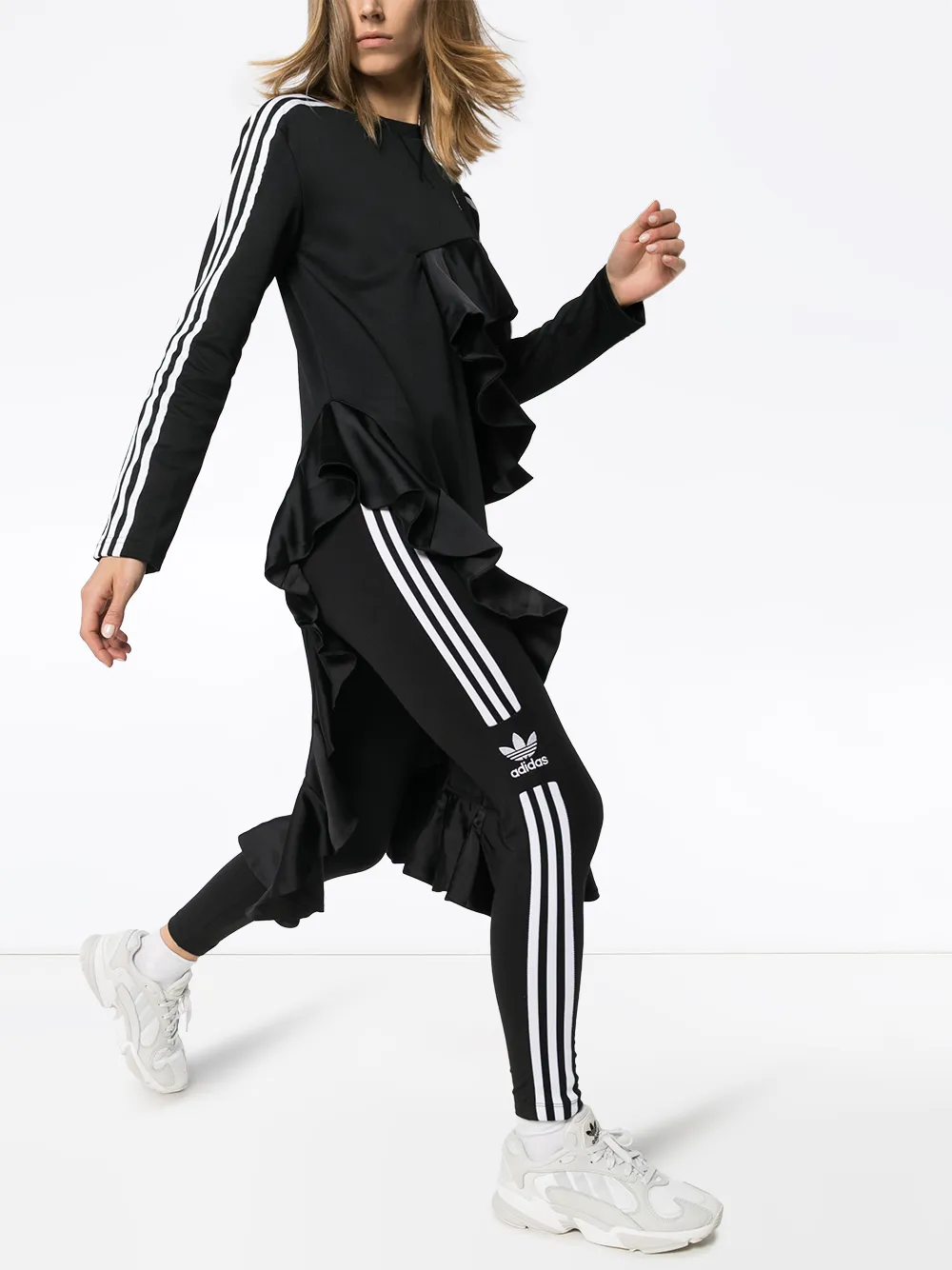  Adidas Leggings Mit Trefoil Logo   Schwarz 
