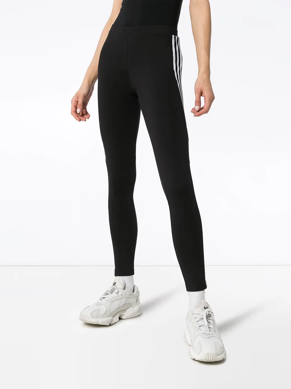  Adidas Leggings Mit Trefoil Logo   Schwarz 
