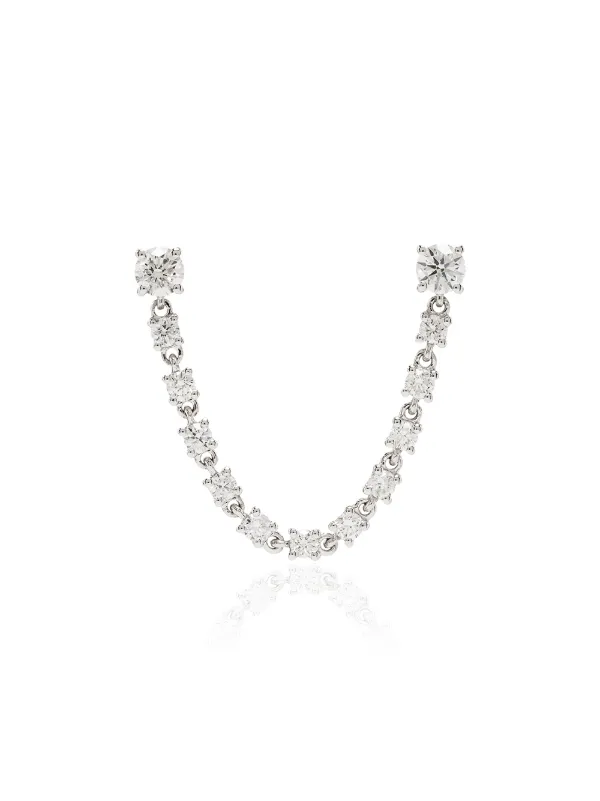 Anita Ko 18kt White Gold Diamond Earring in Silver