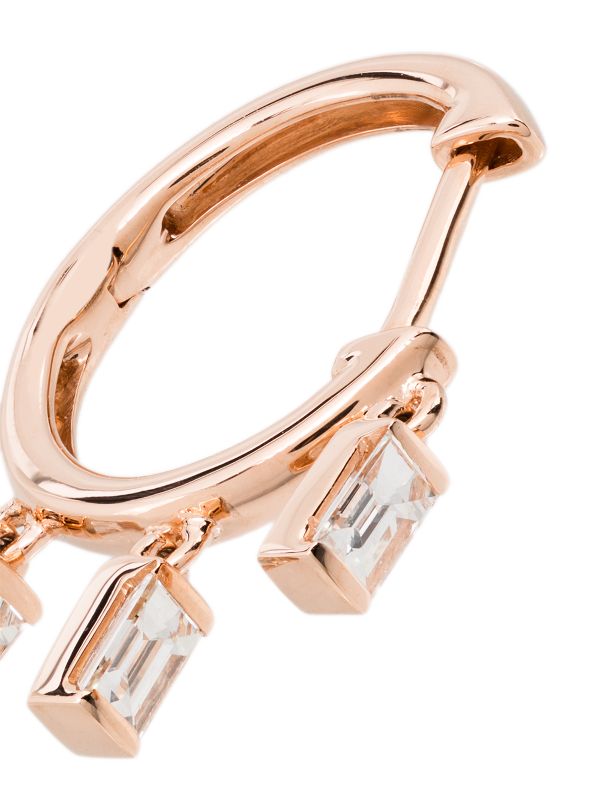 Anita Ko 18kt Rose Gold Baguette Diamond Hoop Earrings | Pink | FARFETCH AO