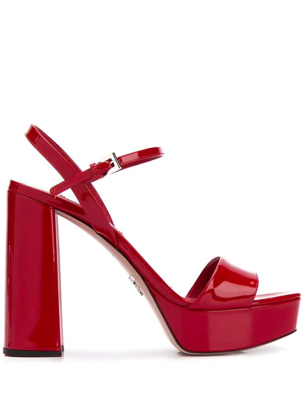 red chunky platform sandals