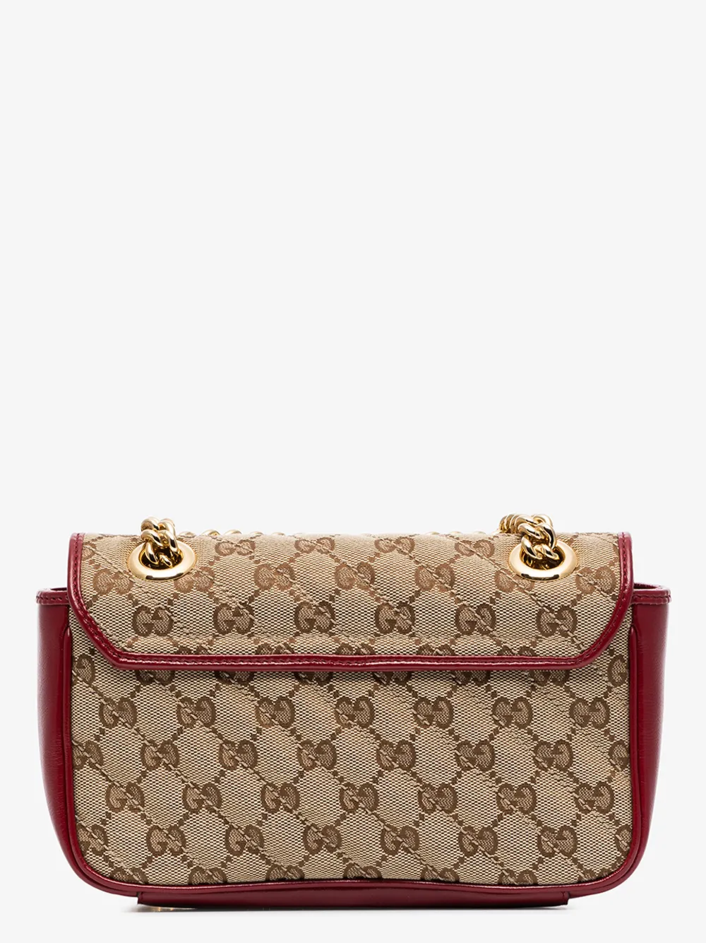GUCCI RED GG MARMONT MINI SHOULDER BAG,446744HVKEG14807674
