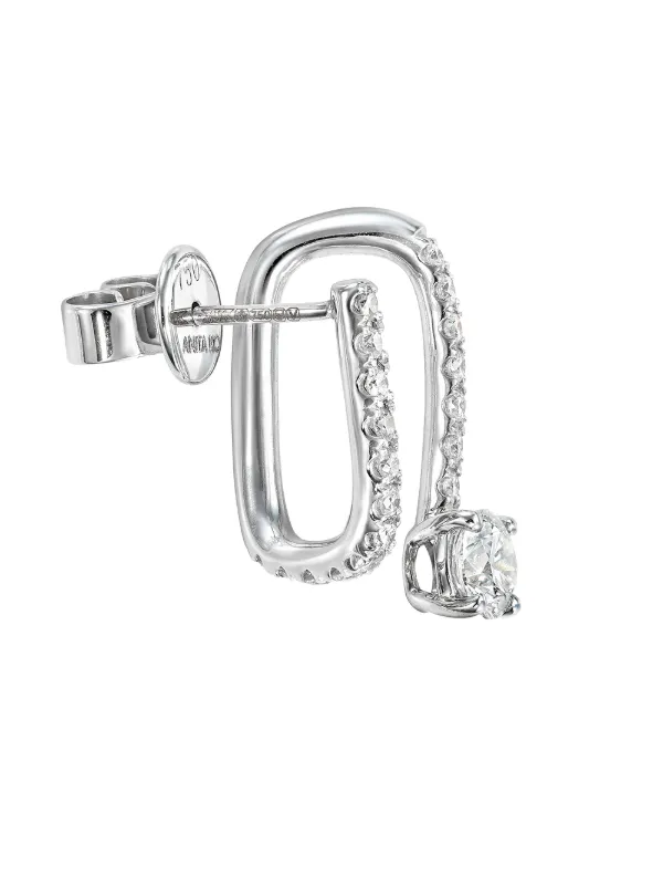 Anita Ko 18kt White Gold Diamond Spiral Earrings | Silver