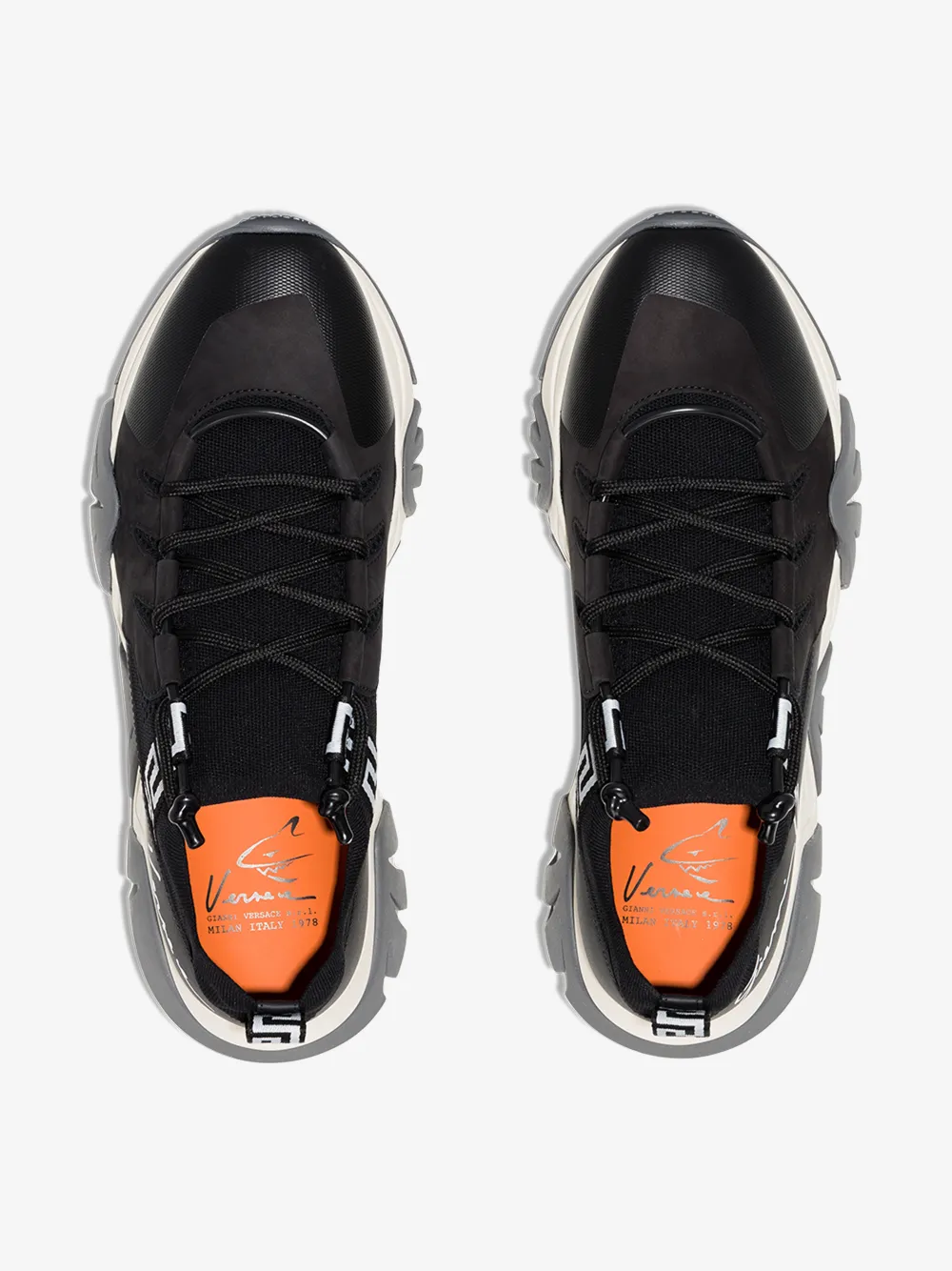 VERSACE BLACK SQUALO KNIT SNEAKERS,DSU8007DCL5G14807739