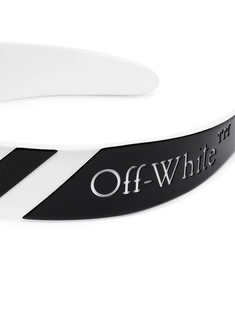 фото Off-white ободок с полоской и логотипом