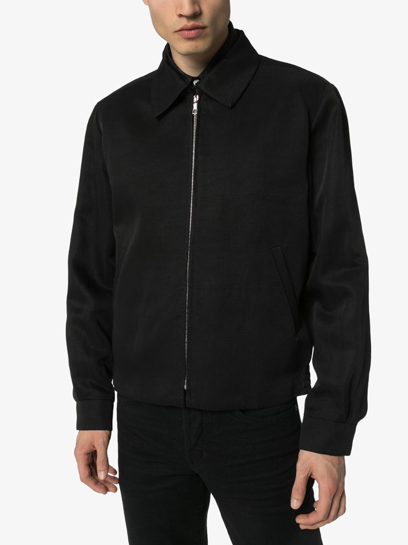 Shop Sunflower Zip-up Shirt Jacket In Black