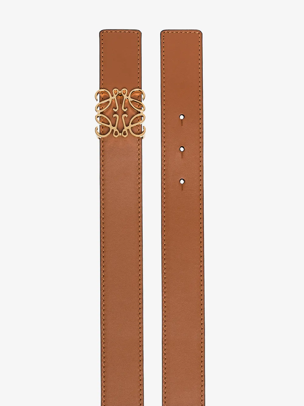 LOEWE BROWN ANAGRAM LOGO LEATHER BELT,5150101114807923