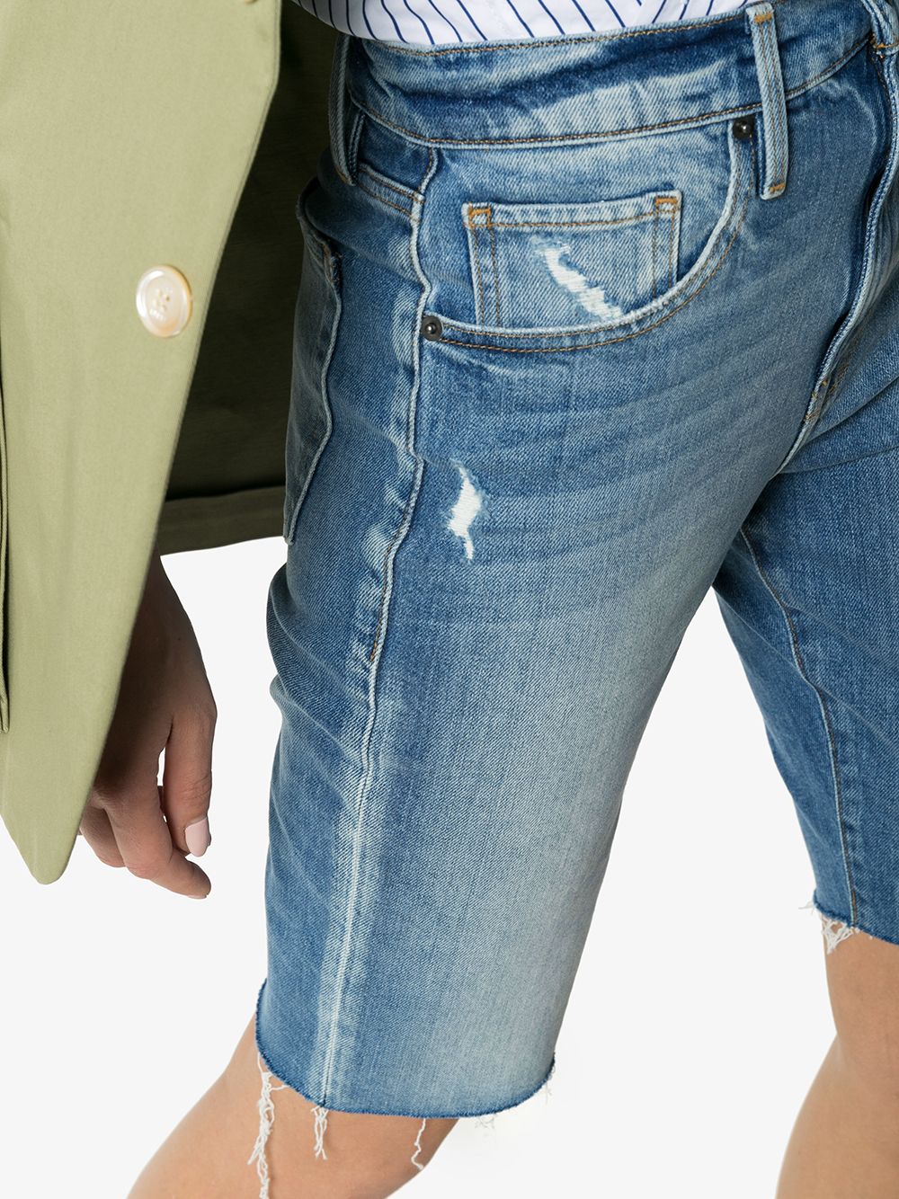 фото Frame джинсовые шорты le vintage bermuda с эффектом потертости