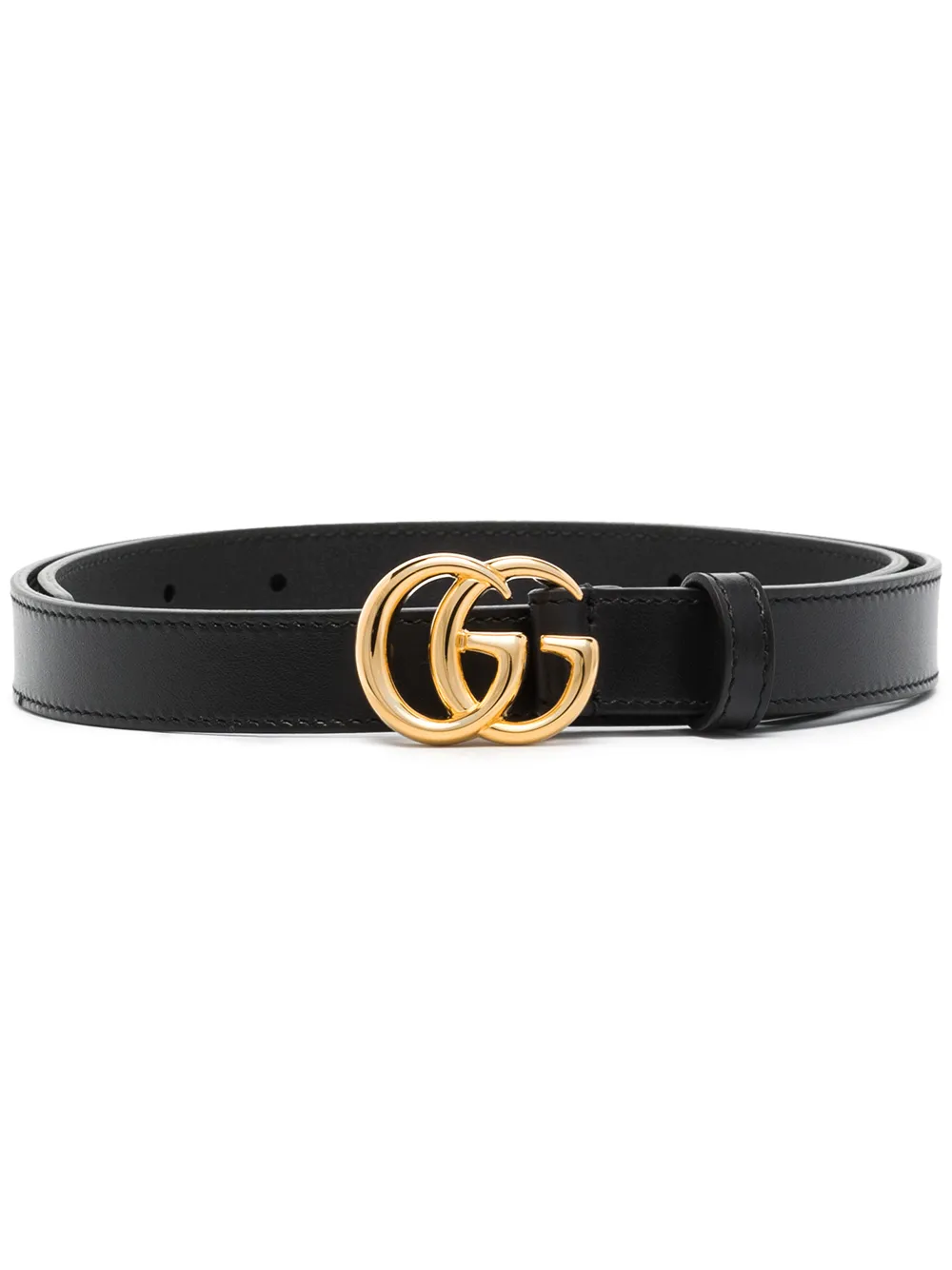 Gucci Black Marmont Leather Belt In 101 - Black:1000