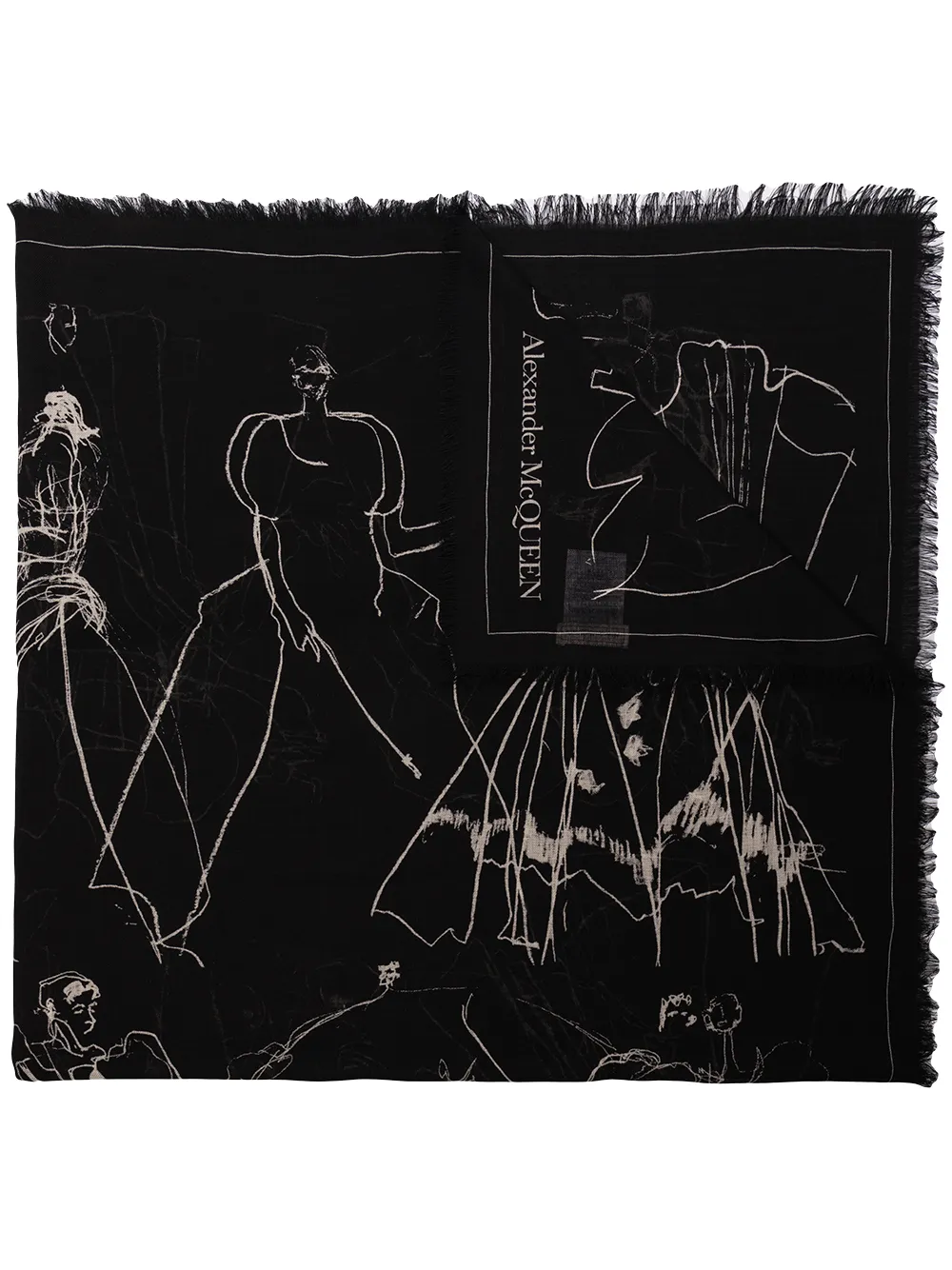 ALEXANDER MCQUEEN DANCING GIRLS PRINT SCARF