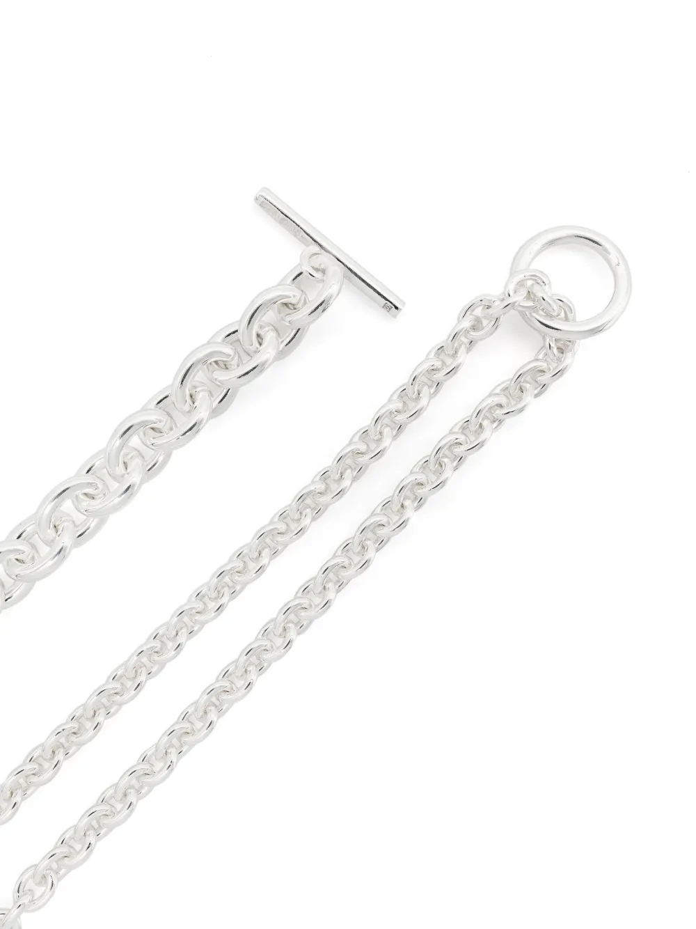  All Blues Double Chain Link Necklace - Silver 