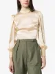 Reformation Cielo gathered silk-satin blouse
