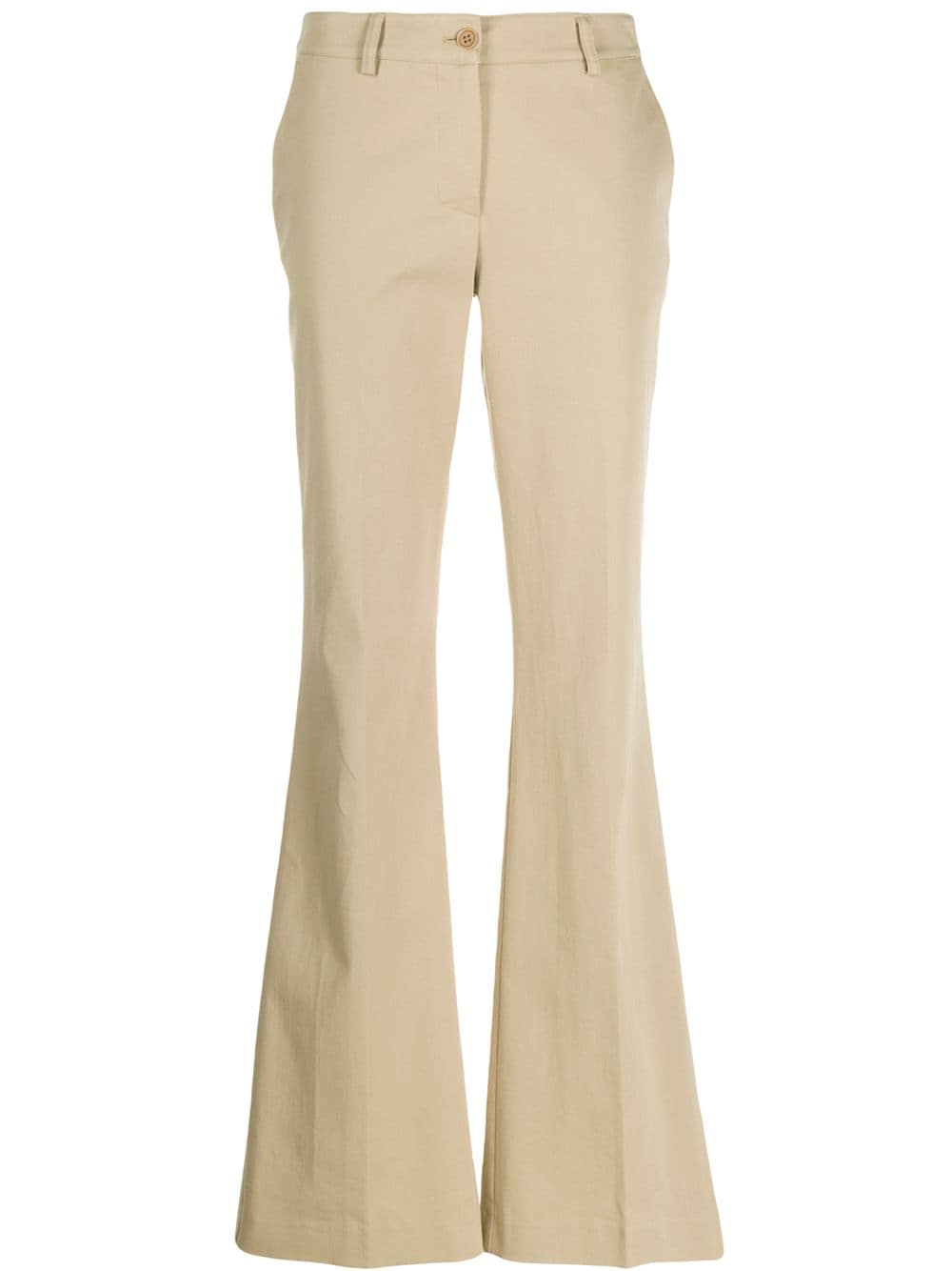 P.a.r.o.s.h Low-waist Flared Trousers In Neutrals