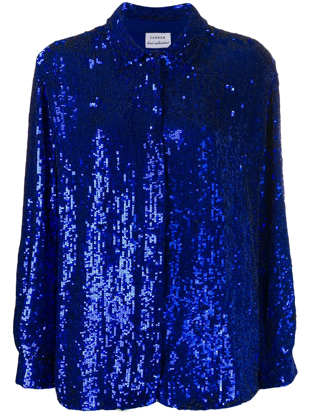 Blue sequin shirt clearance