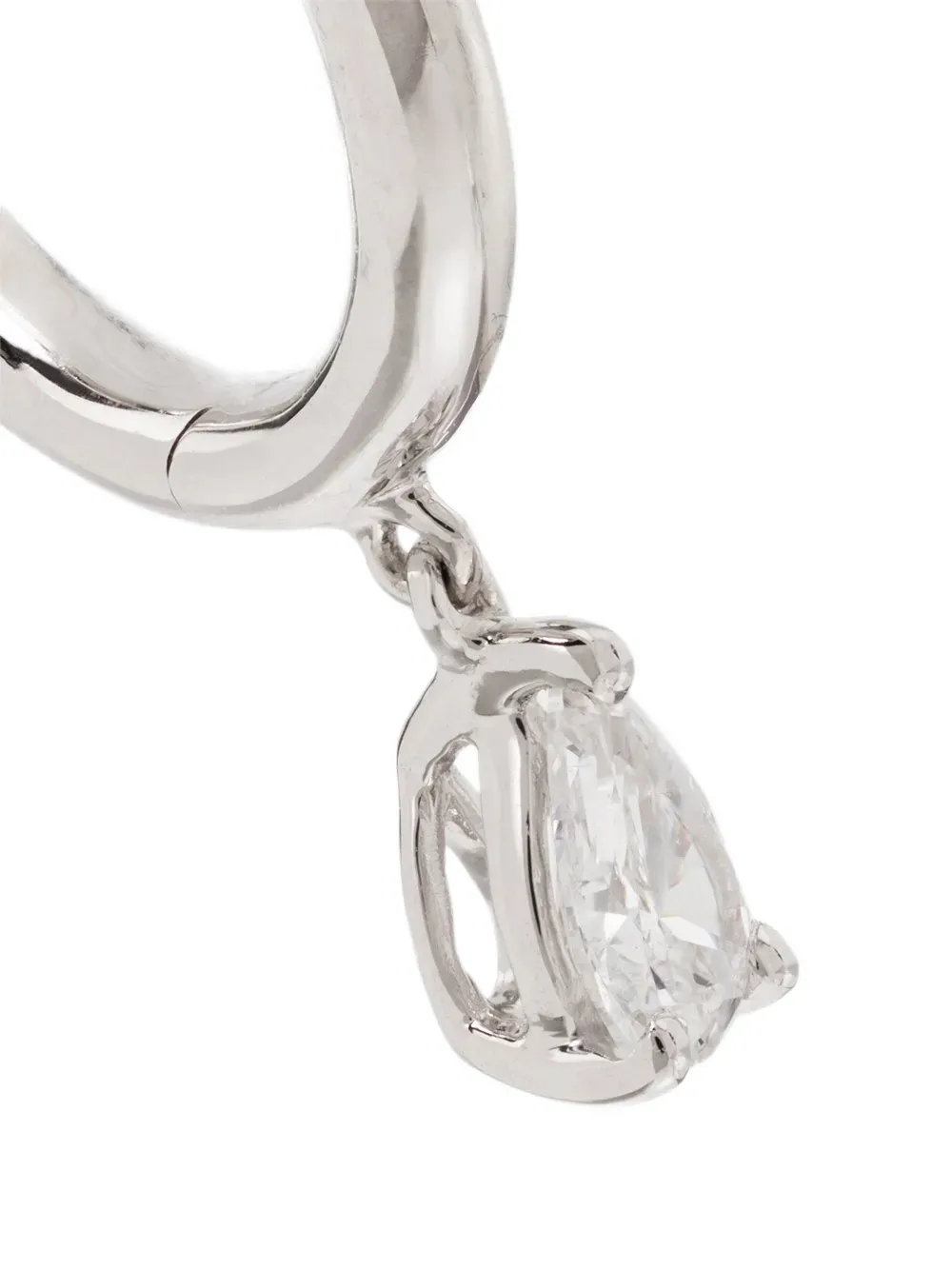 Anita Ko 18kt Gold Diamond Hoop Earring in Silver, view 3