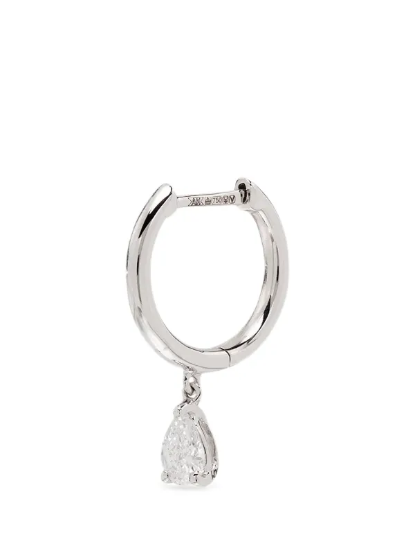 Anita Ko 18kt Gold Diamond Hoop Earring in Silver