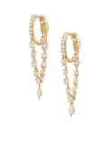 Anita Ko 18kt yellow gold Sienna diamond drop huggie hoop earrings
