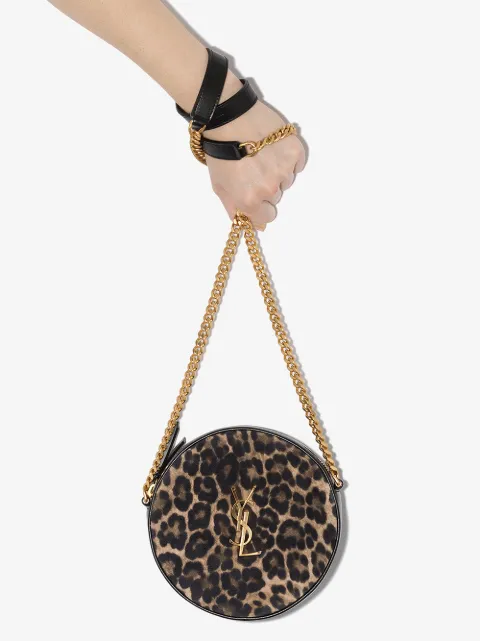 round leopard print bag