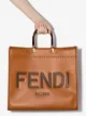 Fendi Sunshine logo-embossed leather tote bag