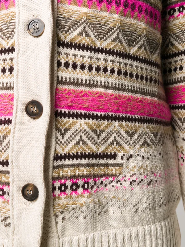 jacquard knit cardigan