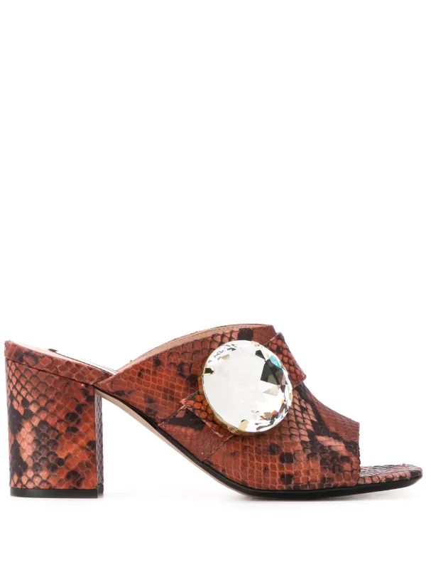 snake print mules