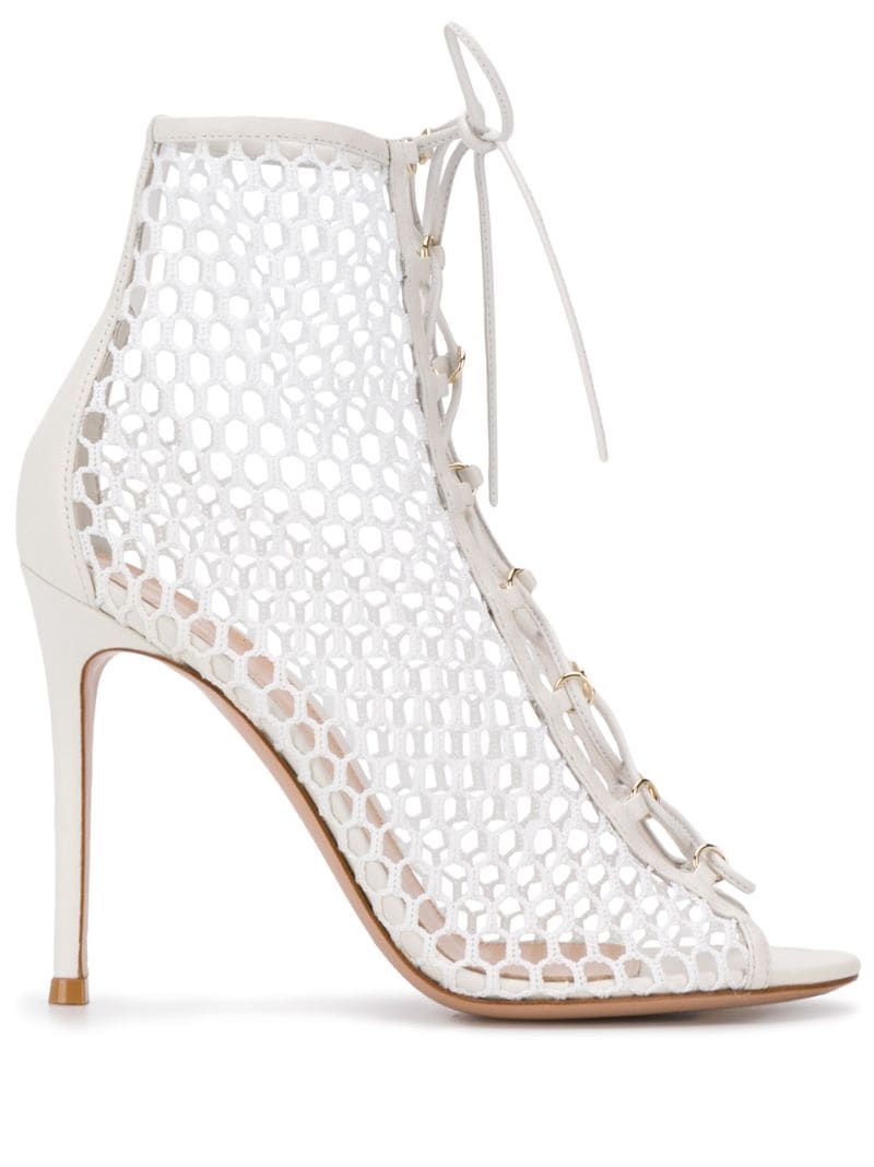 GIANVITO ROSSI MESH LACE-UP SANDAL