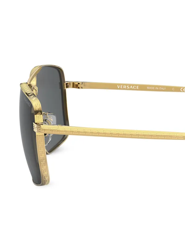 Shop gold Versace Eyewear square tinted 