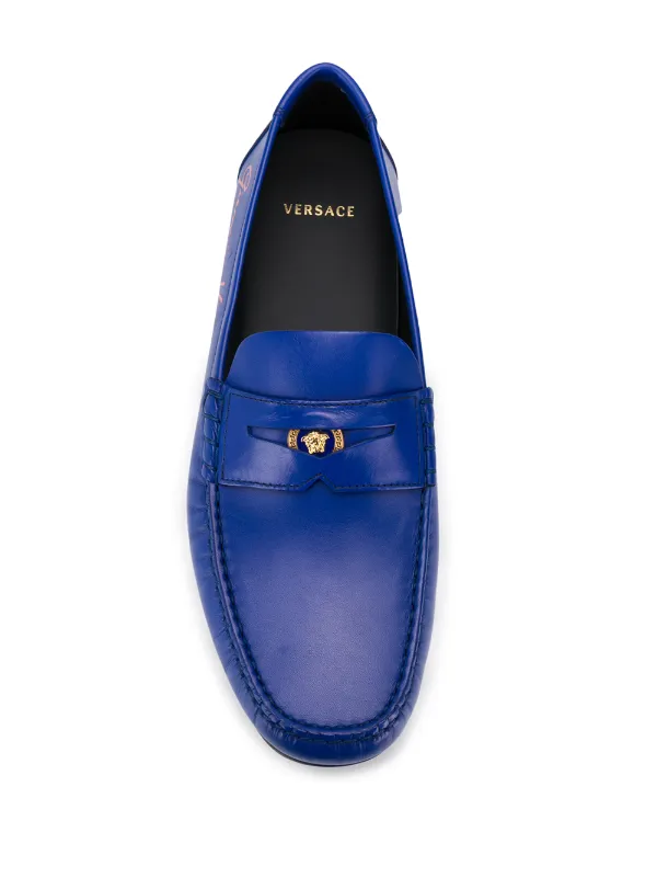 blue versace loafers