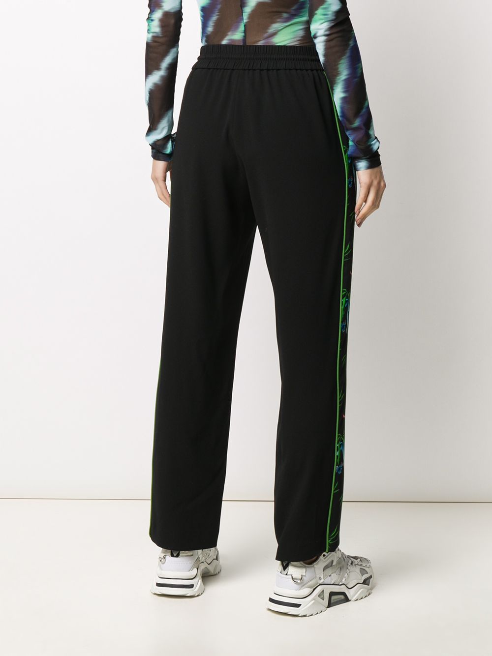 Shop Kenzo Side Floral-print Track Trousers In Black