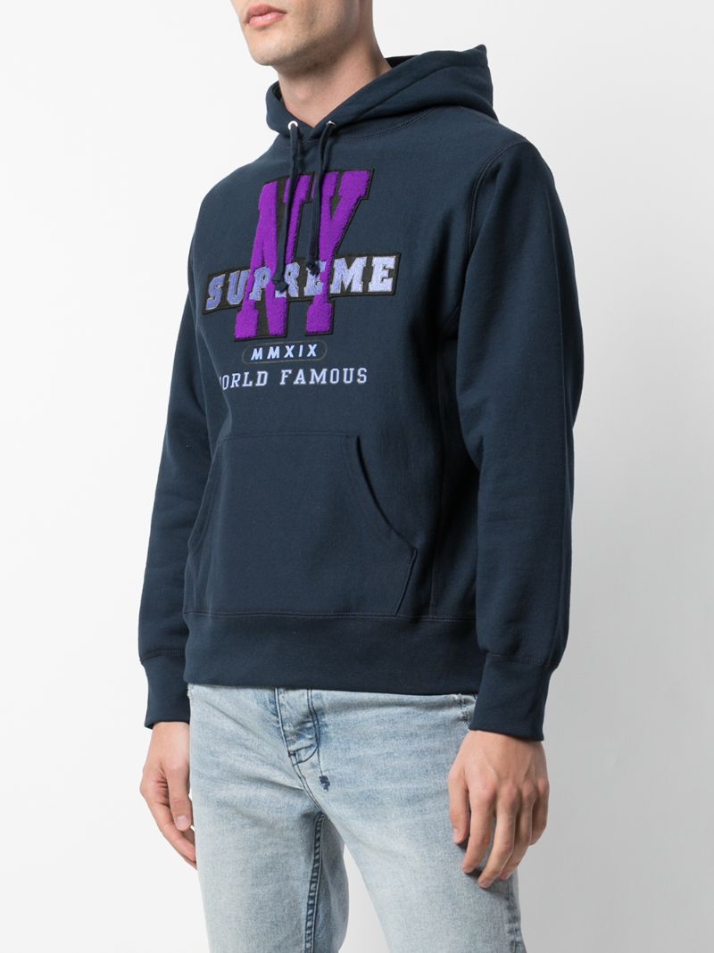 Shop Supreme Ny Logo Hoodie In Blue