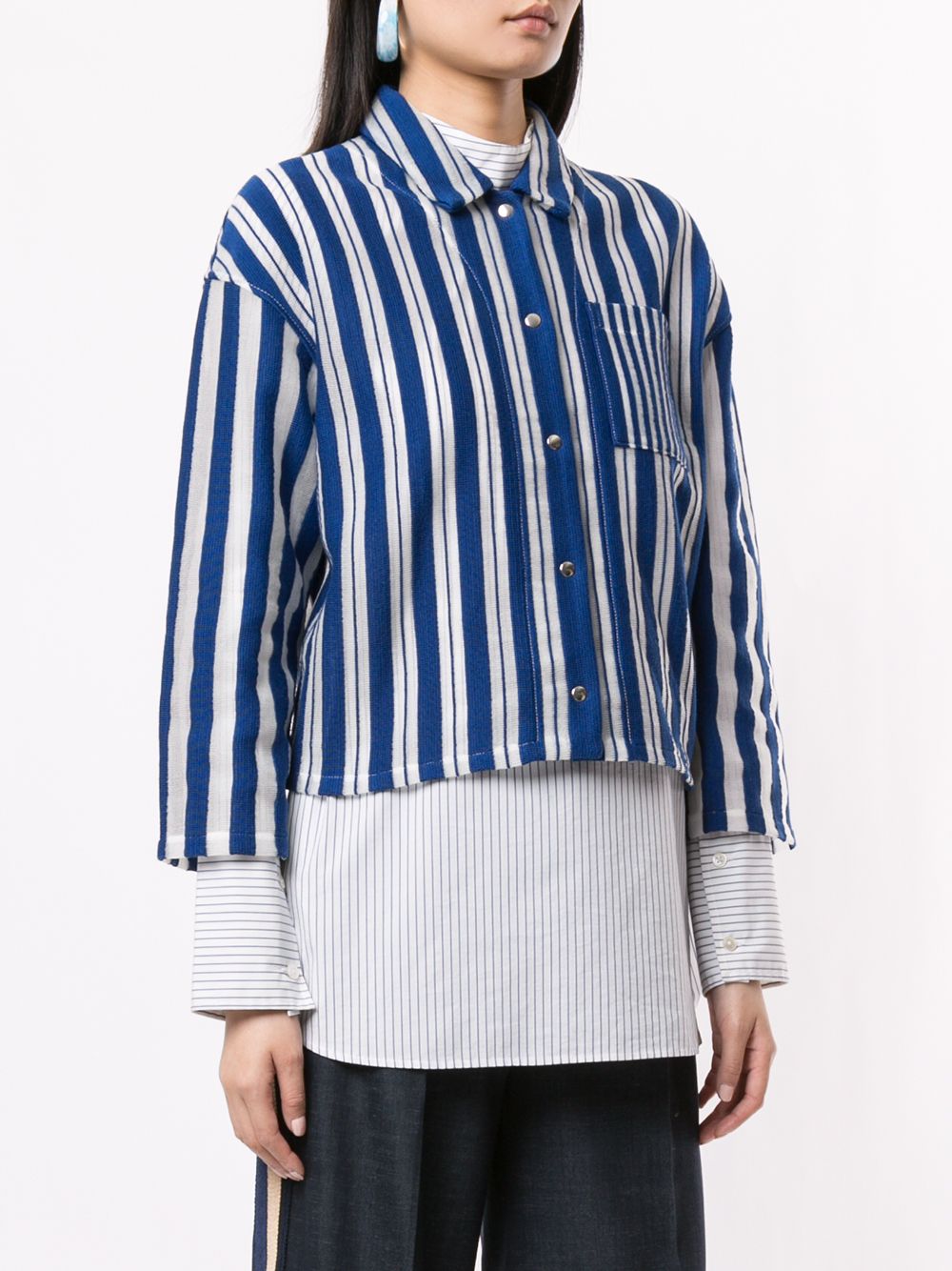 фото Coohem striped knit shirt jacket