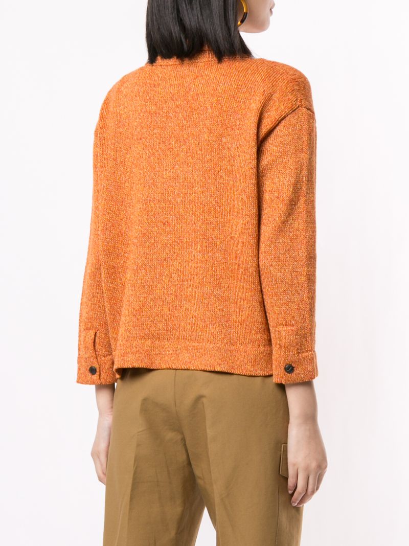 Shop Coohem Knitted Long Sleeve Shirt In Orange