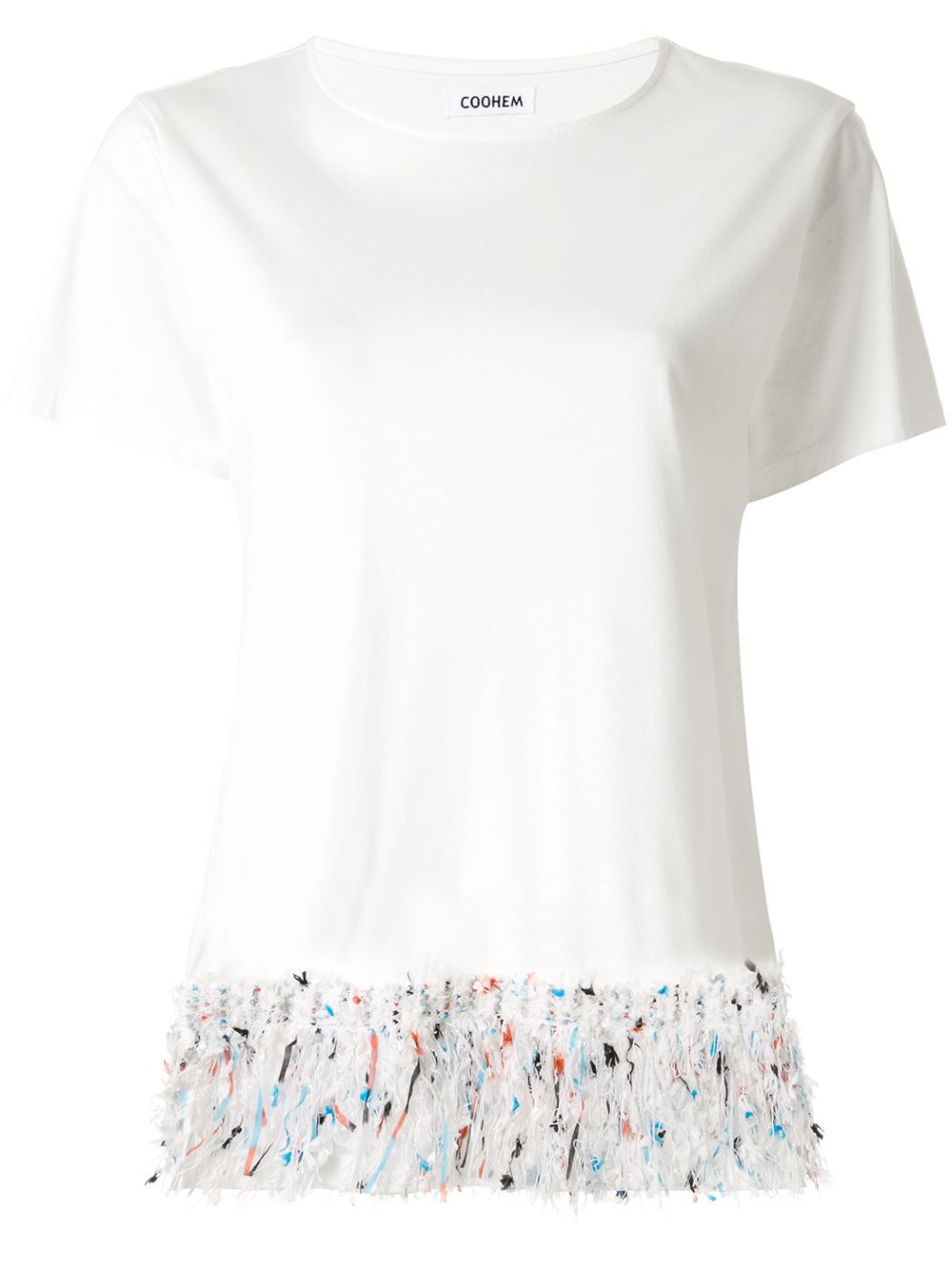 Coohem tweed fringe T-shirt Coohem tweed fringe T-shirt